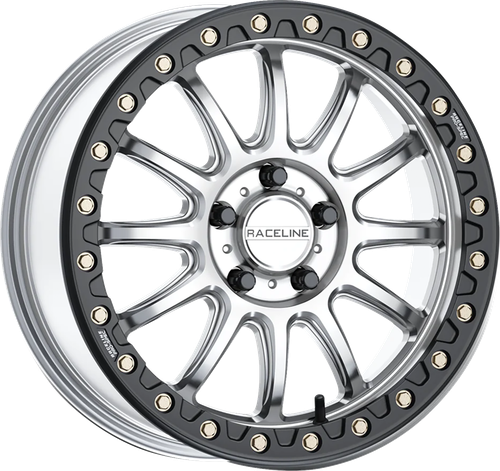 RACELINE WHEELS - A14SB-57037+10 - Wheel - Alpha - Front/Rear - Hyper Silver/with Black Ring - 15x7 - 4/137 - +10 mm