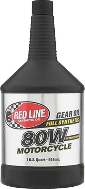 RED LINE SYNTHETIC OIL - 42704 - Motorcycle Gear Oil with Shockproof - 80W - 1 US quart