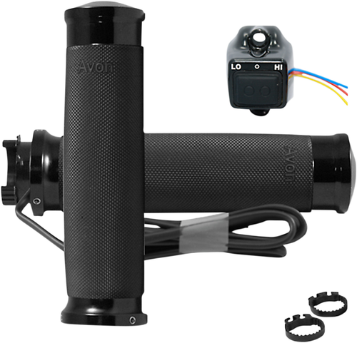 AVON GRIPS - MT-CC-86-ANO-HT - Heated Grips - Custom Contour - Metric - Black
