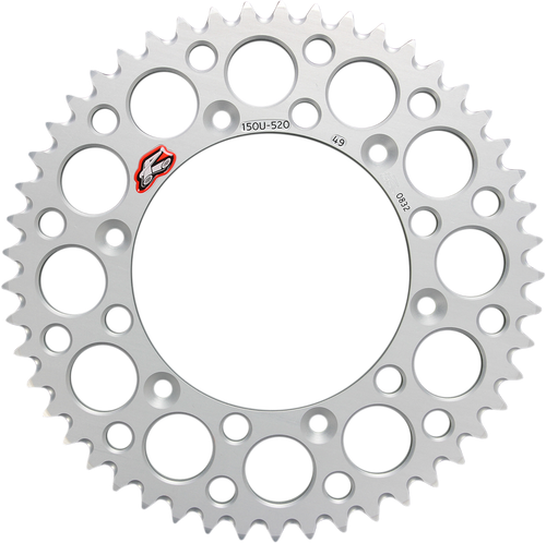 RENTHAL - 150U-520-49GBSI - Rear Sprocket - Aluminum - 49 Tooth - Silver - Yamaha
