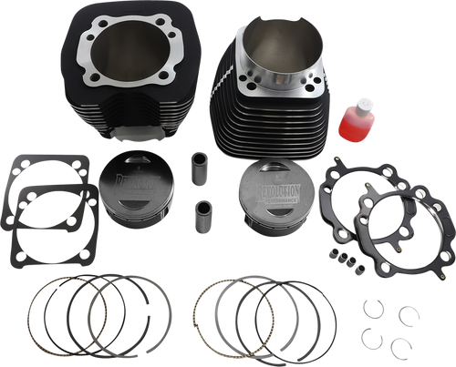 REVOLUTION PERFORMANCE, LLC - RP201-129W - Cylinder Kit - 131” - Black with Highlighted Fins - Twin Cam
