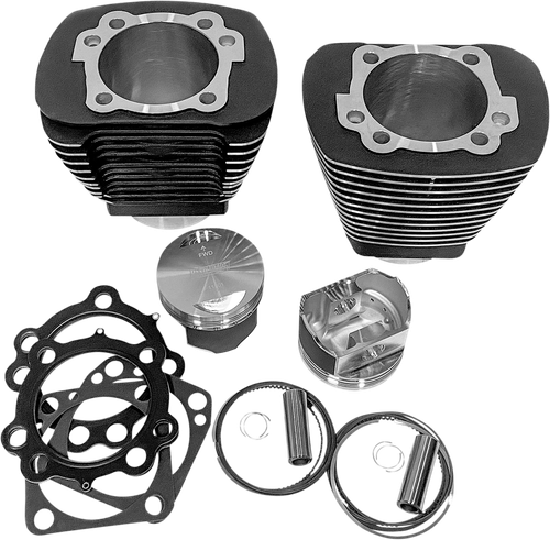 REVOLUTION PERFORMANCE, LLC - RP201-212W - Cylinder Kit - 85” - Big Bore - Black with Highlighted Fins - Evolution Big Twin
