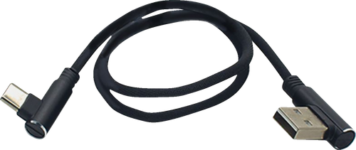 RIDEPOWER - RP90DGUSBUSBC18 - 90 Male USB to 90 Male USB-C Cable - Phone - Charger - 18” - Black