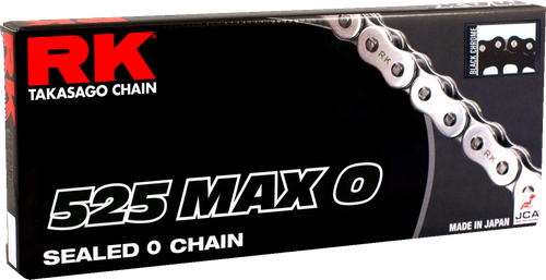 RK - 525MAXO-120-BC - 525 Max O - Drive Chain - 120 Links - Black/Chrome