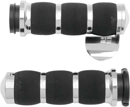 AVON GRIPS - AIR-90-CH-FLY-B - 3-Ring Air Cushioned Grips - TBW - Throttle Boss - Chrome