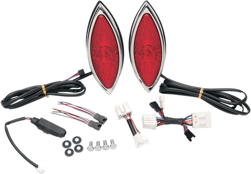 RWD V-TWIN - RWD-310 - LED Cat-Eye Lights - Chrome Bezel