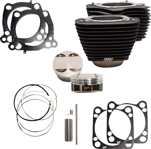 S&S CYCLE - 910-0763A - Cylinder Kit - 131” Stroker Cylinder - Wrinkle Black w/o Highlights - M8