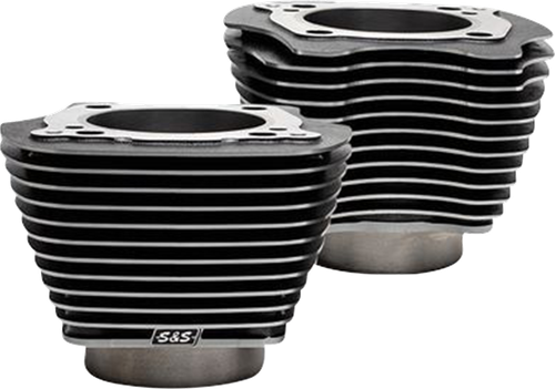 S&S CYCLE - 910-0739A - Cylinder Set - 4.25” Bore - Unhoned - Black Granite w/Highlights - M8