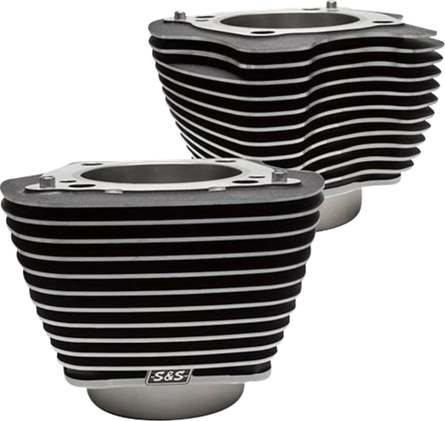 S&S CYCLE - 910-0682A - Cylinder Set - 4.25” Bore - Unhoned - Wrinkle Black w/Highlights - M8