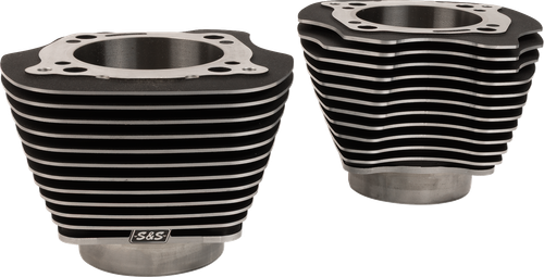 S&S CYCLE - 910-1005A - Cylinder Set - 4.320” Bore - Unhoned - Black w/Highlighted Fins - M8