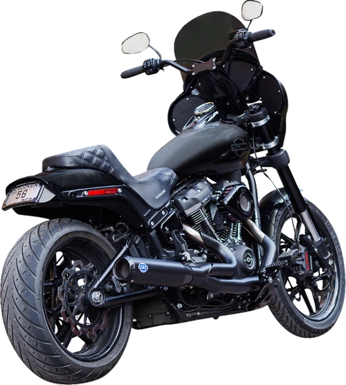 S&S CYCLE - 550-1106 - 2-into-1 Qualifier Exhaust System - Race Only - Guardian Black