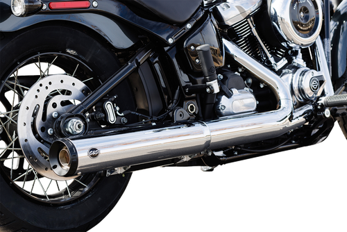 S&S CYCLE - 550-1160 - Grand National Slip-On Muffler - 50 State - 4” Chrome - M8 Softail