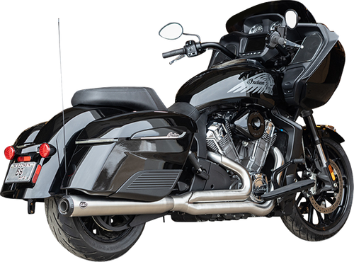 S&S CYCLE - 550-1130 - 2-into-1 Qualifier Exhaust System - Brushed Stainless Steel - Race Only - Indian with PowerPlus