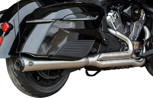 S&S CYCLE - 550-1132 - 2-into-1 Qualifier Exhaust System - Brushed Stainless Steel - 49 State - Indian with PowerPlus