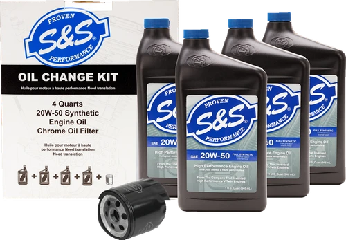 S&S CYCLE - 218945 - Oil Change Kit - Black Filter - M8 - 5 US quarts