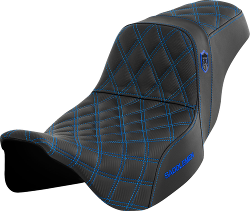 SADDLEMEN - SC80807BLU - Pro Series SDC Performance Seat - w/o Backrest - Blue Stitch - FLH/FLT '08-'23
