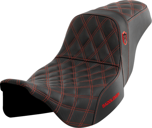 SADDLEMEN - SC80807RED - Pro Series SDC Performance Seat - w/o Backrest - Red Stitch - FLH/FLT '08-'23