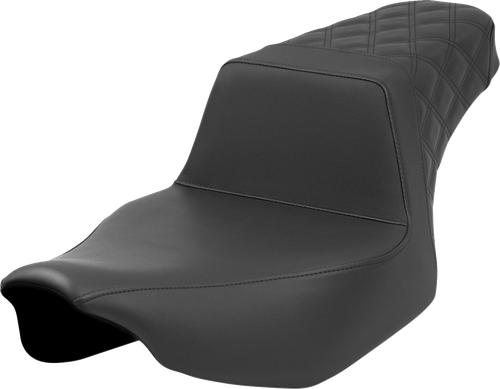 SADDLEMEN - 823-07-173 - Step-Up Seat - Rear Lattice Stitch - Black - FL '23-'24