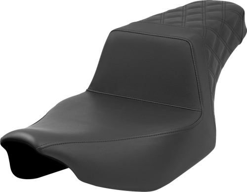 SADDLEMEN - 823-07E-173 - Step-Up Seat - Rear Lattice Stitch - Black - Extended Reach - FL '23-'24