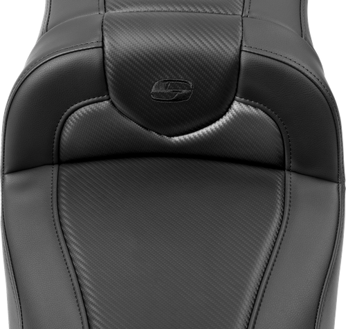 SADDLEMEN - 823-07-18600 - Roadsofa Extended Reach Seat - without Backrest - Carbon Fiber - FLTR/FLHX '23-'24
