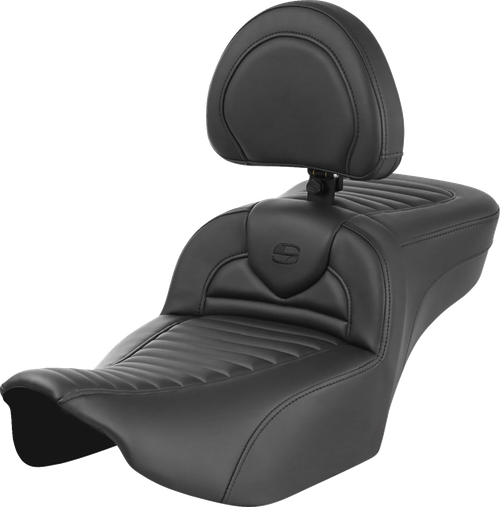 SADDLEMEN - 823-07-203B0 - Roadsofa Extended Reach Seat - with Backrest - Tuck-n-Roll - FLTR/FLHX '23-'24