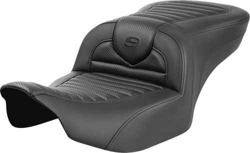 SADDLEMEN - 823-07-20400 - Roadsofa Seat - without Backrest - Tuck-n-Roll - Carbon Fiber - FLTR/FLHX '23-'24