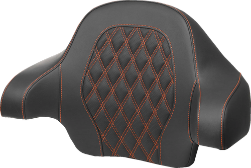 SADDLEMEN - 814-07-18403 - Tour-Pak Backrest Pad - Lattice Stitch - Orange Stitch - FL '14-'24