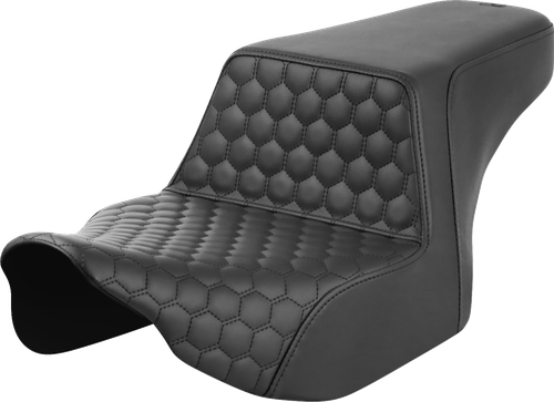 SADDLEMEN - 823-07-17700 - Step-Up Seat - Front Honeycomb - Black Stitching - FL '23-'24