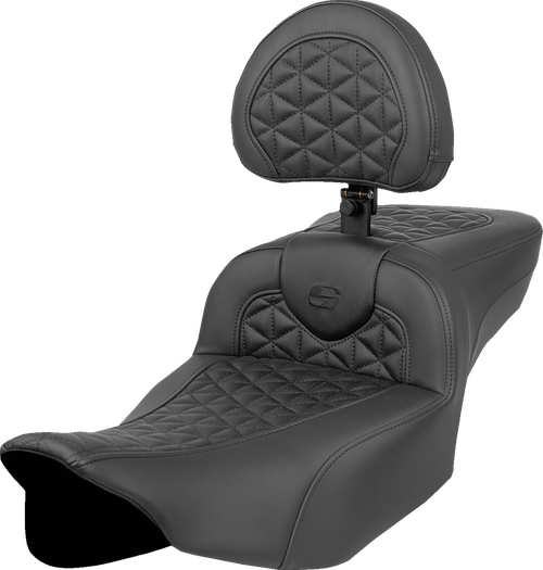 SADDLEMEN - 823-07-211B0 - RoadSofa Tri Gripper Seat - Extended Reach - w/ Backrest - FLH/FLT '23-'24