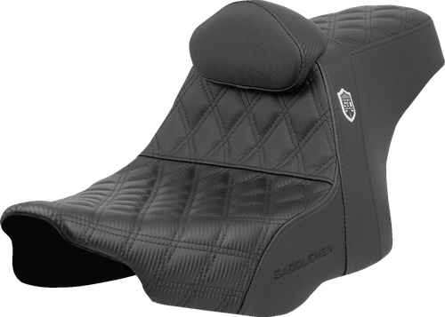SADDLEMEN - SC82307DB0 - Pro Series SDC Performance Seat - Lattice Stitch - Gripper - w/ Backrest - FLH/FLT '23-'24