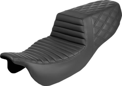 SADDLEMEN - 815-07-176 - Step-Up Seat - Front Tuck-n-Roll/Rear Lattice Stitch - FLRT/FLTRT '15-'25