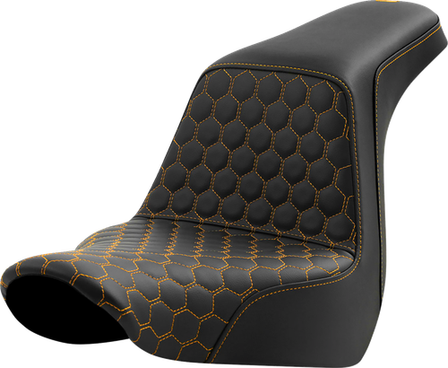 SADDLEMEN - 818-29-17707 - Step-Up Seat - Honeycomb - Gold Stitching - FL/FX '18-'24