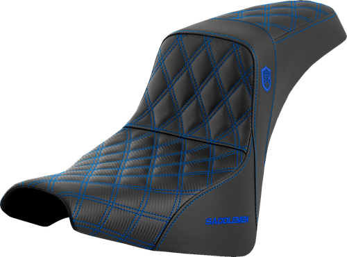 SADDLEMEN - SC81830BLU - Pro Series SDC Performance Seat - w/o Backrest - Blue Stitch - FXBB/FXST '18-'23