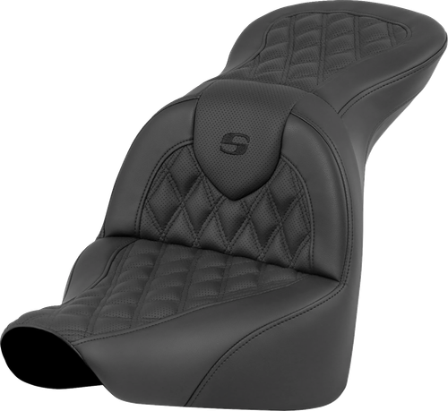 SADDLEMEN - 818-27-182 - RoadSofa Seat - Lattice Stitch - without Driver Backrest - FLFB/FXBR '18-'24