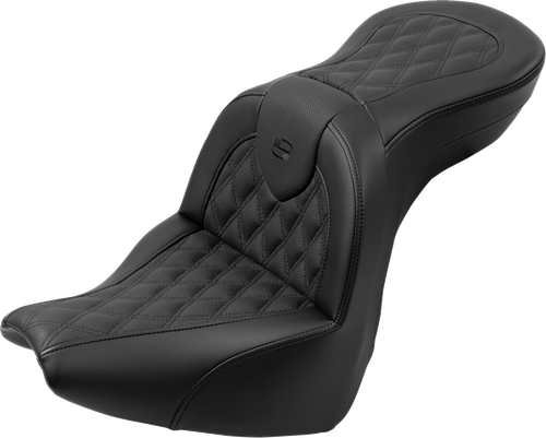 SADDLEMEN - 818-31-182BR - Roadsofa Seat - with Backrest - Lattice Stitch - FXBR/S '18-'20