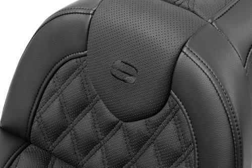 SADDLEMEN - 818-31-182BR - Roadsofa Seat - with Backrest - Lattice Stitch - FXBR/S '18-'20