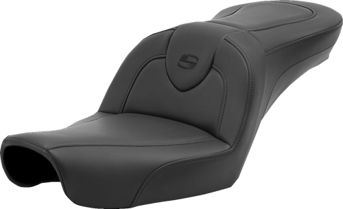SADDLEMEN - 896-04-187 - Roadsofa Seat - without Backrest - Black/Black Stitching - FXD '96-'03