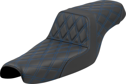 SADDLEMEN - 807-11-17501 - Step-Up Seat - Lattice Stitch - Blue Stitch - XL '04-'22