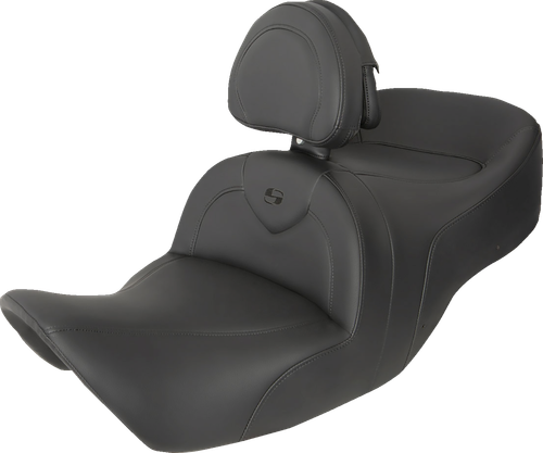 SADDLEMEN - H01-07-187BR - RoadSofa Seat - with Backrest - Black/Black Stitching - GL1800 '01-'10