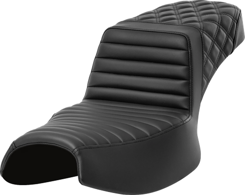 SADDLEMEN - I20-06E-176 - Step-Up Seat - Front Tuck-n-Roll/Rear Lattice Stitch - Extended Reach - Challenger '20-'24