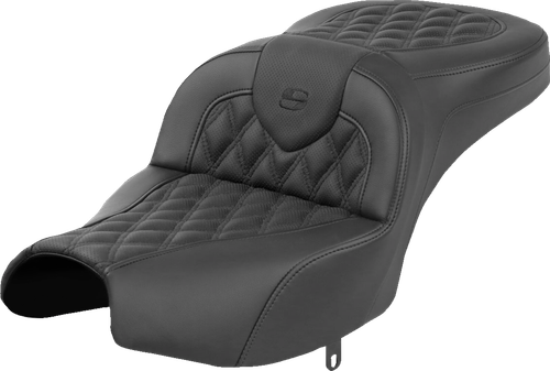 SADDLEMEN - I22-02-182 - Roadsofa Seat - Without Backrest - Black - Lattice Stitch - Indian Pursuit '22-'24