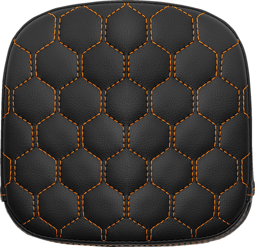 SADDLEMEN - 040749ORA - Sissy Bar Pad - Honeycomb - Orange Stitching