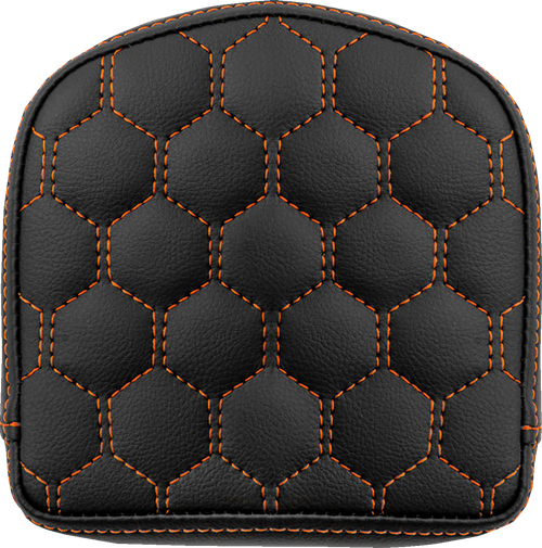 SADDLEMEN - 040849ORA - RoadSofa Sissy Bar Pad - Honeycomb - Orange Stitching