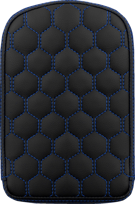 SADDLEMEN - 041149BLU - RoadSofa Sissy Bar Pad - Honeycomb - Blue Stitching