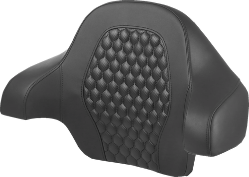 SADDLEMEN - 814-07-19000 - Tour Pack Backrest Pad - Honeycomb - Black Stitching - FL '14-'24