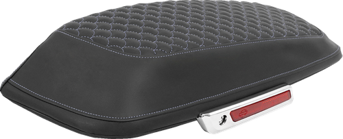 SADDLEMEN - L870-14-20905 - Saddlebag Lid Covers - Dragon Scale - Silver Stitch - FLH/FLT '14-'25