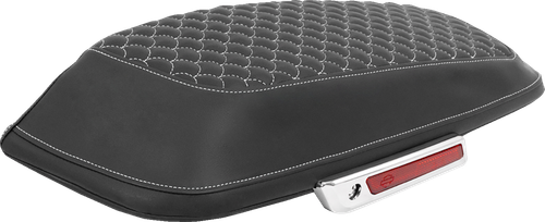 SADDLEMEN - L870-14-20906 - Saddlebag Lid Covers - Dragon Scale - White Stitch - FLH/FLT '14-'25