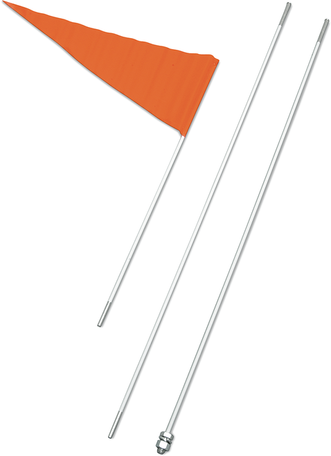 SAFETY VEHICLE EMBLEM - 8B WHITE - Flag and Pole - 8' White Pole - 5 Pack