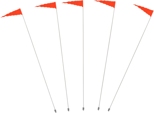 SAFETY VEHICLE EMBLEM - 9B - Flag and Pole - 6' White Pole - 5 Pack