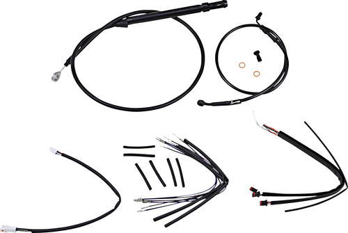 BURLY BRAND - B30-1241 - Handlebar Cable/Brake Line Kit for Burly Ape Handlebars - 16" Gorilla - Softail/Touring - Black